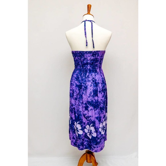 VINTAGE 1980s Napua Collection rayon purple sun dress - Picture 3 of 3